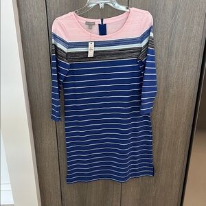 Pink and Blue Striped Dress